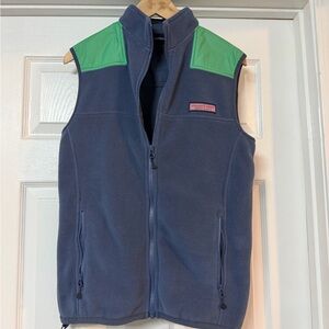 Vineyard Vines Navy and Green Fleece Vest